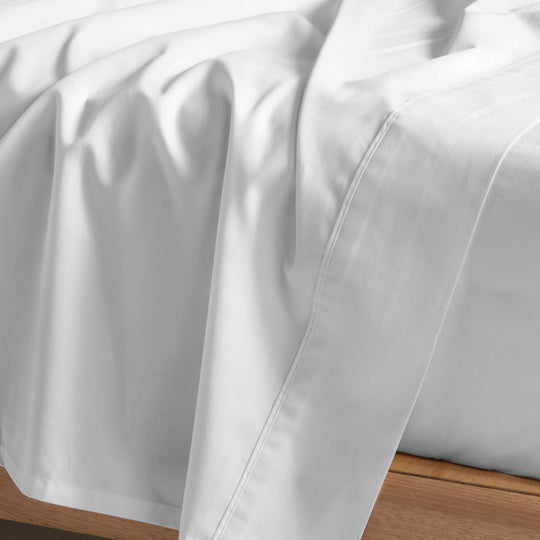 Hotel Augusta 500THC Cotton Sateen Mega Fitted or Flat Sheet Range White