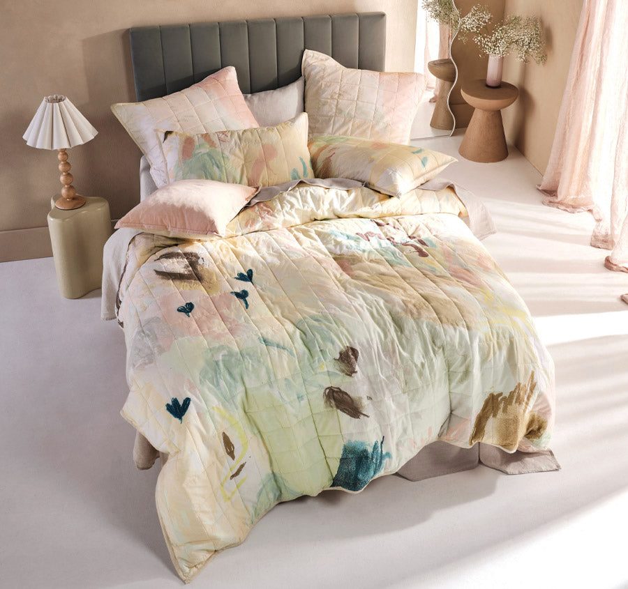 Elementary Quilt Cover Set Range Blush