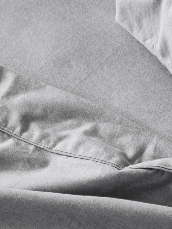 Plain-Dyed Flannelette Cotton Mega Sheet Set Range Slate