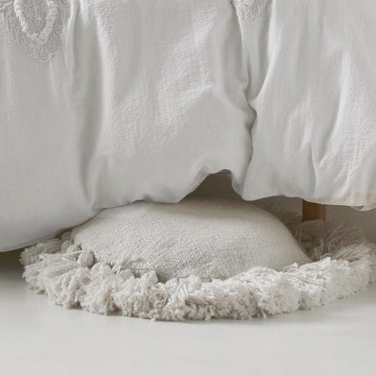 Florida 45cm Round Filled Cushion White
