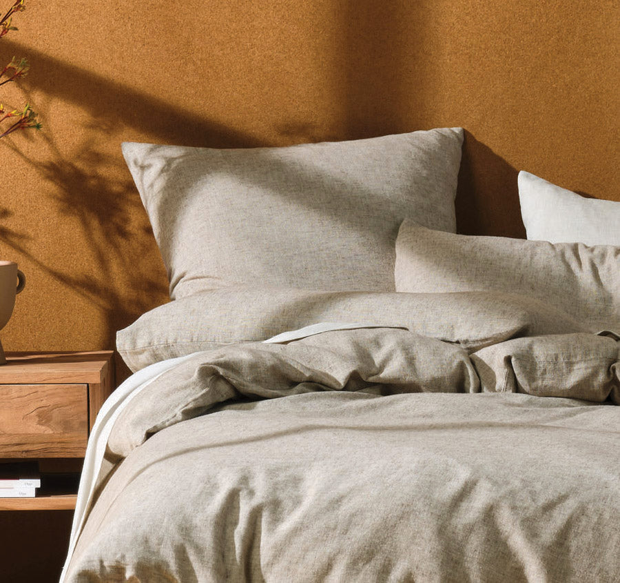 Hemp Triblend Quilt Cover Set Range Walnut