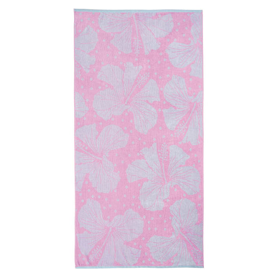 Hibiscus 80x160cm Beach Towel Purple