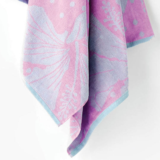 Hibiscus 80x160cm Beach Towel Purple