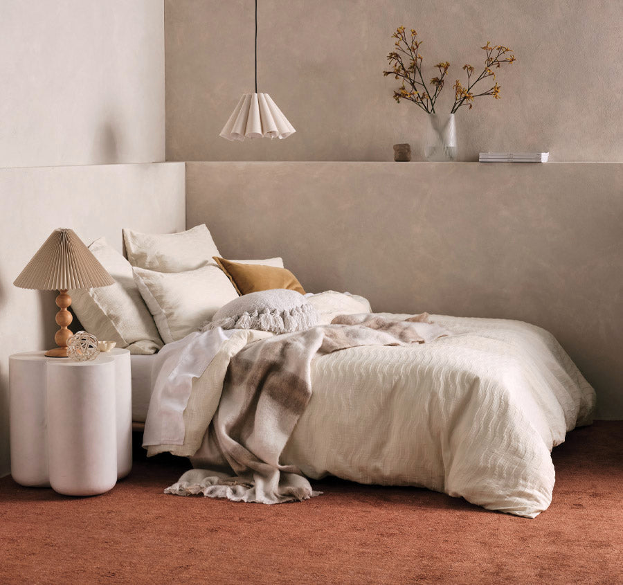 Klee Quilt Cover Set Range Vanilla