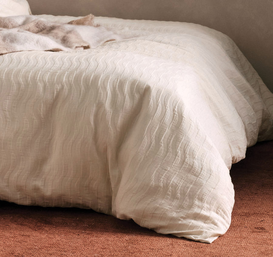 Klee Quilt Cover Set Range Vanilla