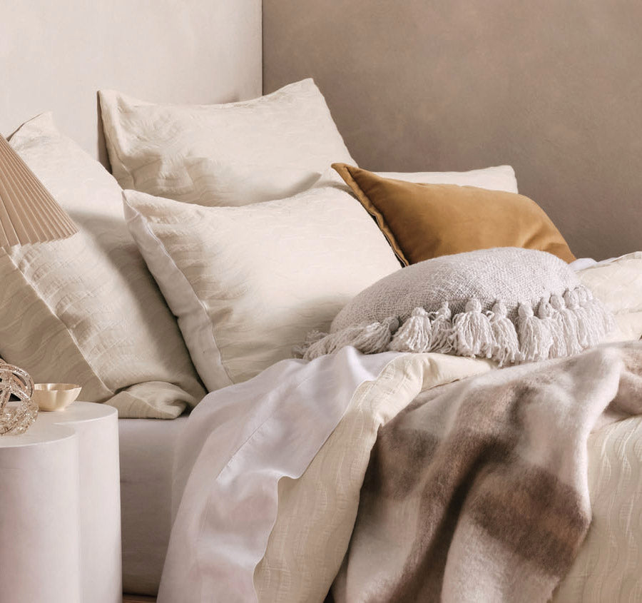 Klee Quilt Cover Set Range Vanilla