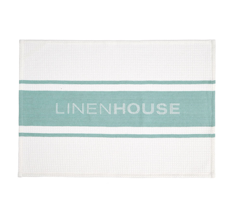 Linen House Logo Tea Towel Sea Foam