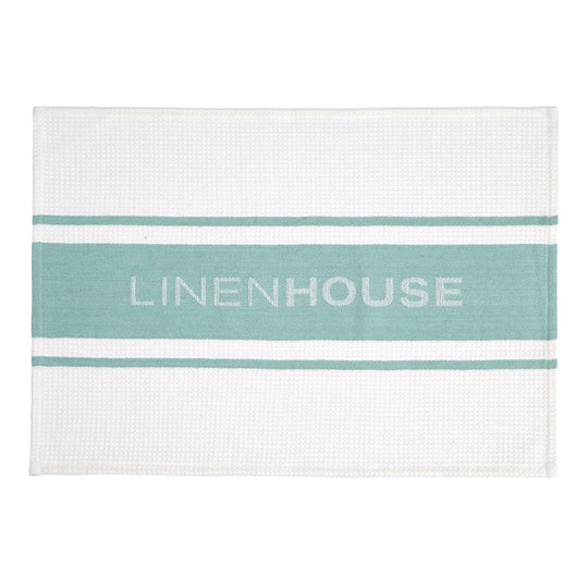 Linen House Logo Tea Towel Sea Foam