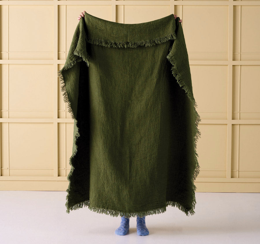 Linden 127x152cm Throw Rug Moss