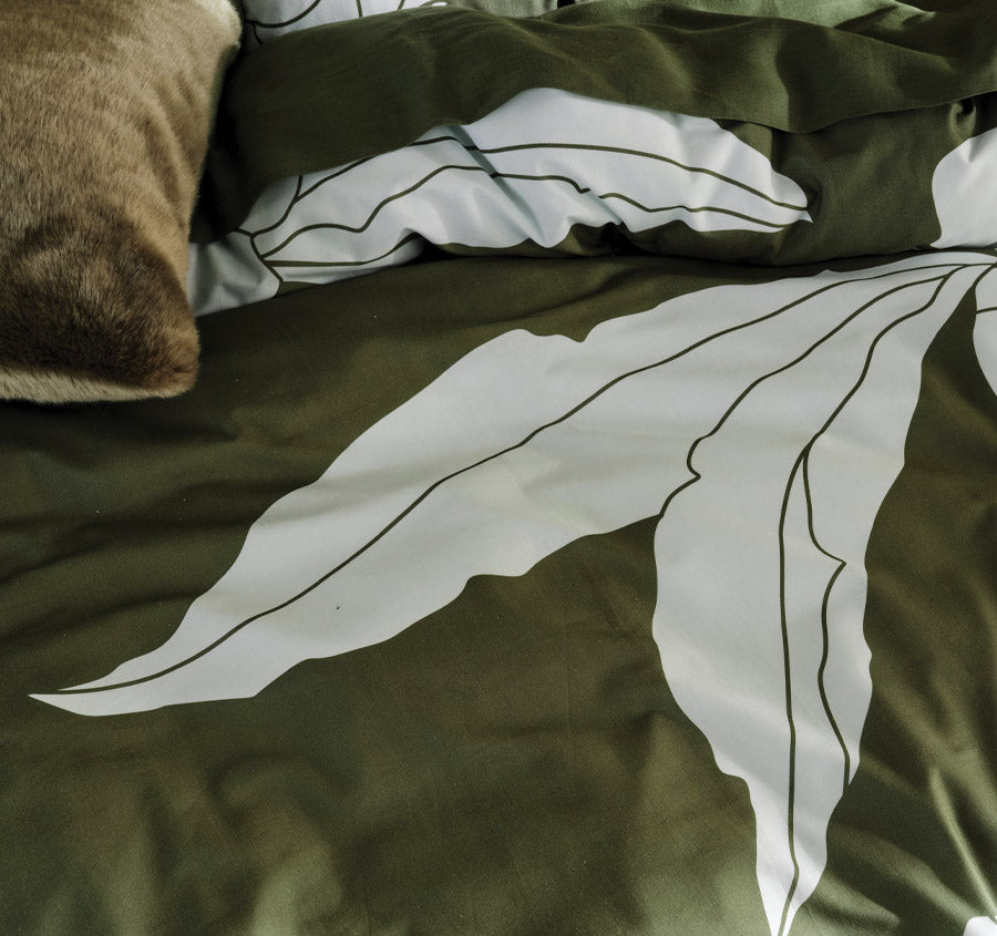 Lita Quilt Cover Set Range Moss