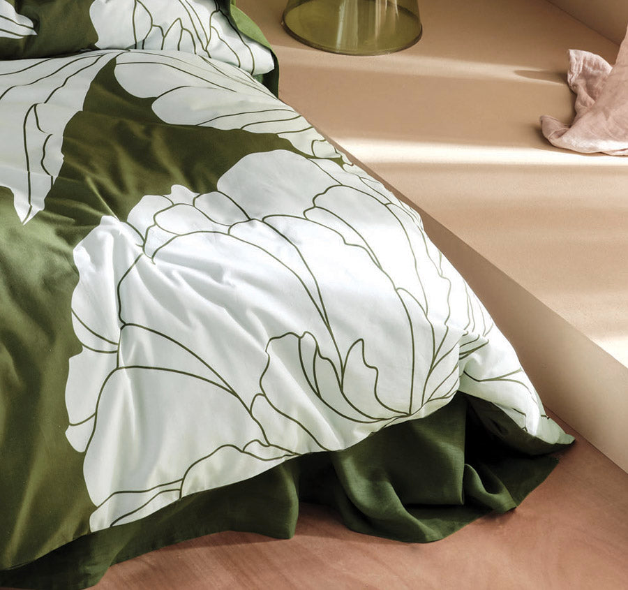 Lita Quilt Cover Set Range Moss