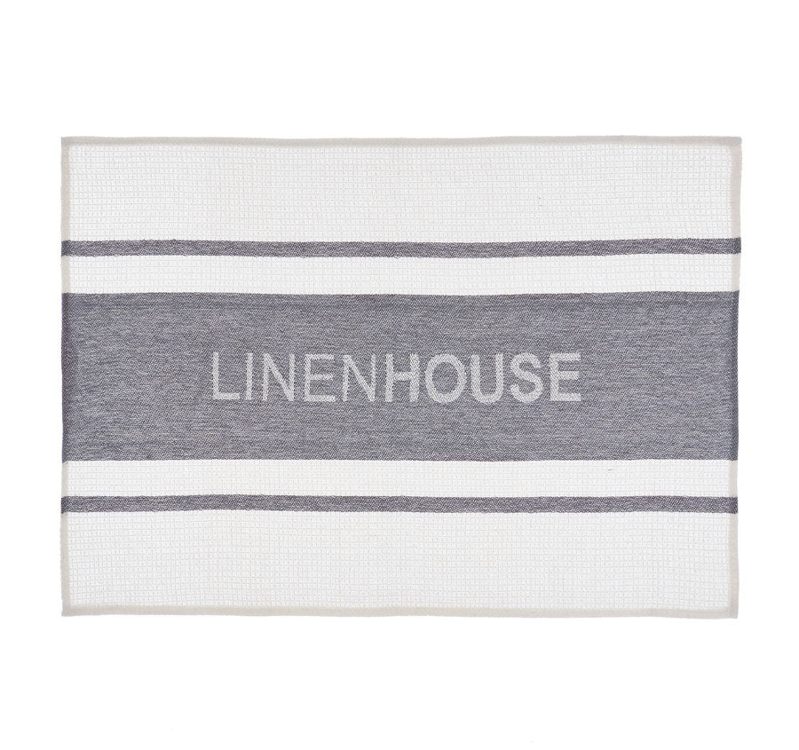 Linen House Logo Tea Towel Ash