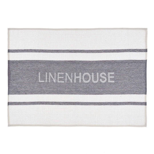 Linen House Logo Tea Towel Ash
