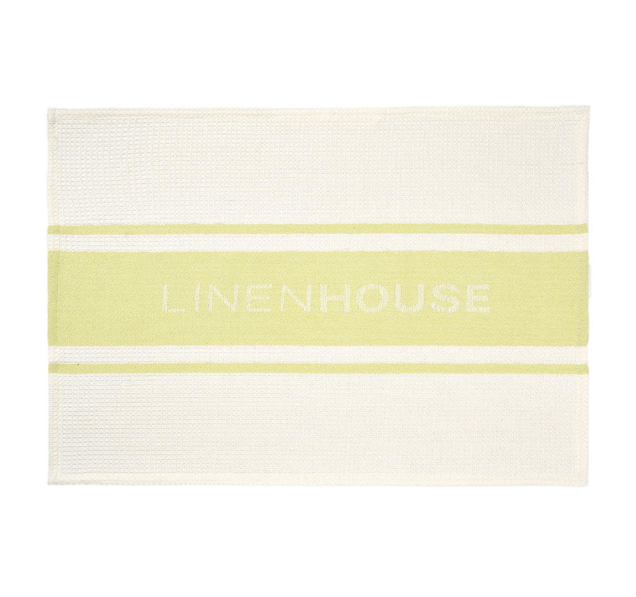 Linen House Logo Tea Towel Lime Sorbet