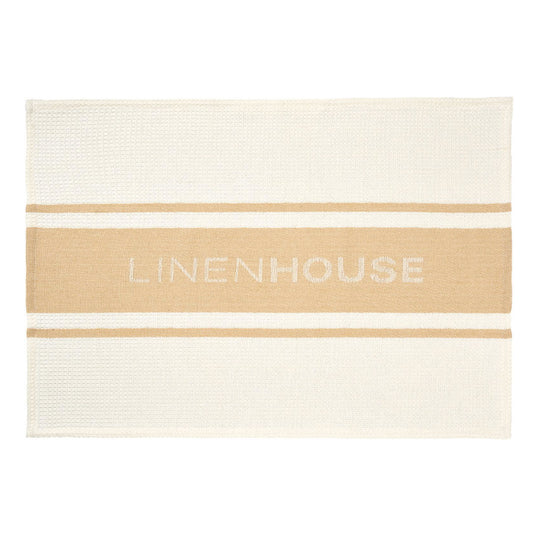 Linen House Logo Tea Towel Sand