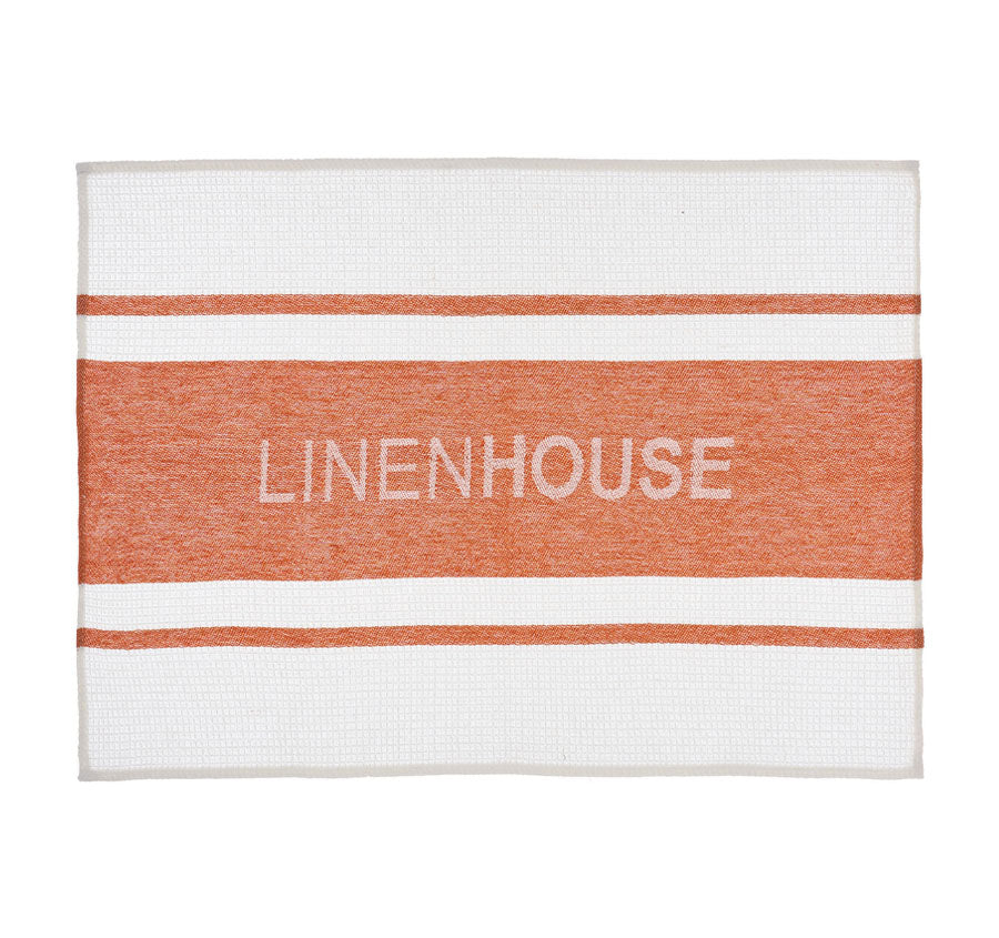 Linen House Logo Tea Towel Terracotta