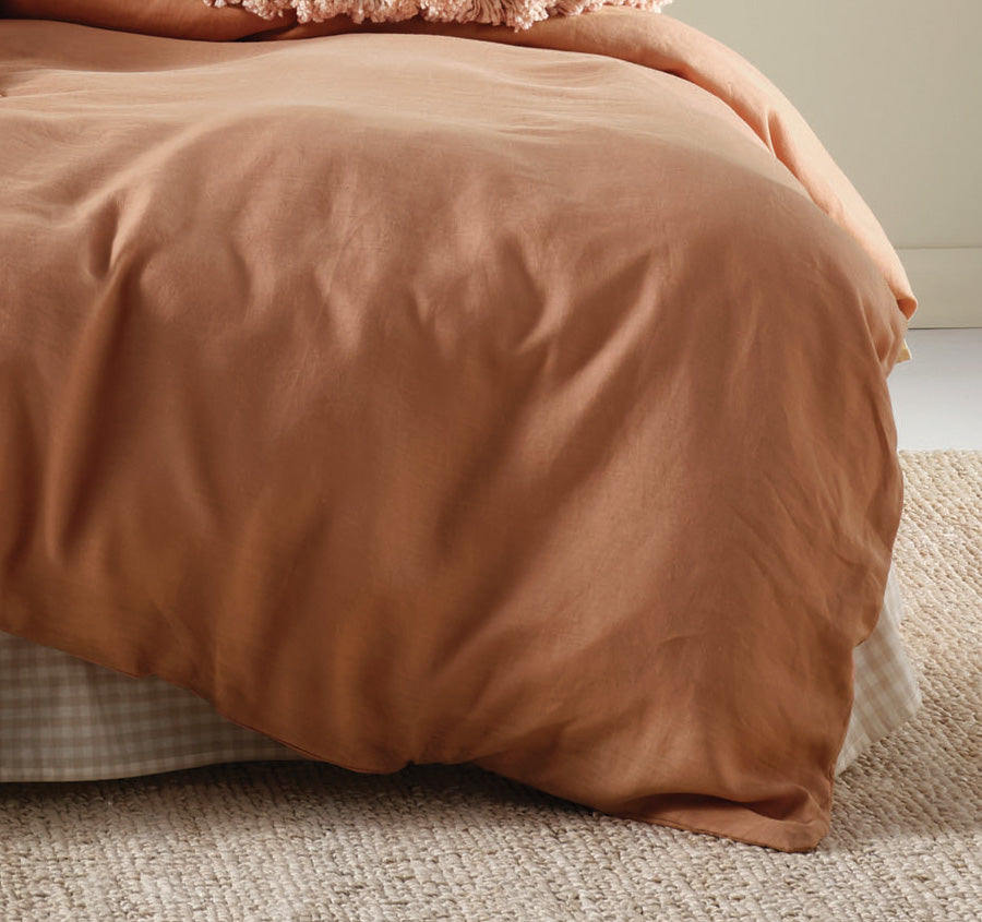 Nimes Linen Quilt Cover Set Clay