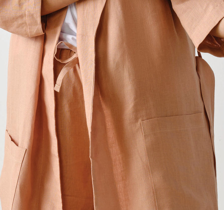 Nimes Linen One Size Bath Robe Clay
