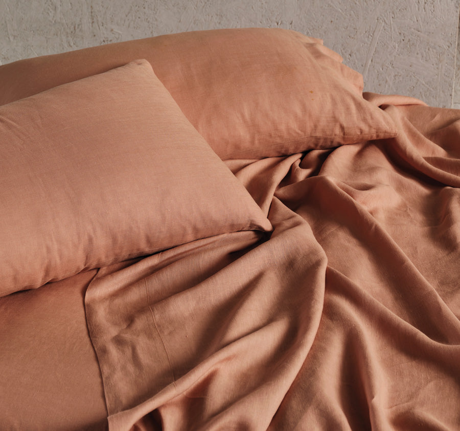 Nimes Linen Sheet Set Range Clay