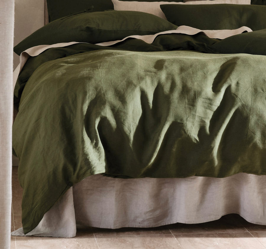 Nimes Quilt Cover Set Range Moss