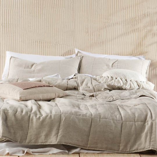Nimes Linen Queen to King Coverlet Natural