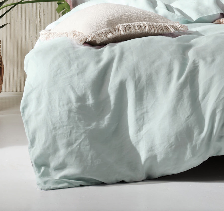 Nimes Linen Quilt Cover Set Range Sky