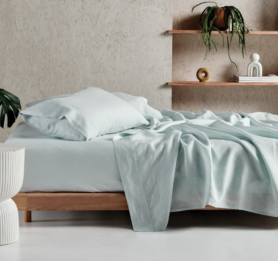 Nimes Linen Sheet Set Range Sky