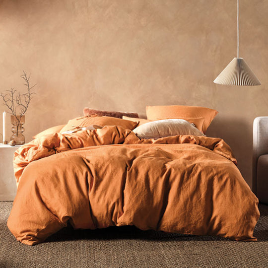 Nimes Linen 48x48cm Filled Cushion Terracotta