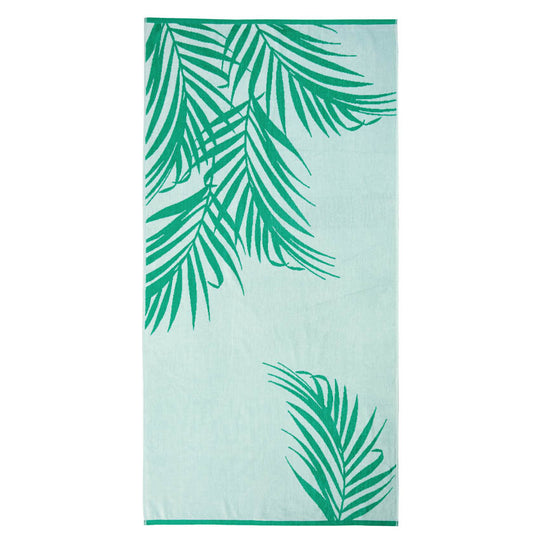 Palms 80x160cm Beach Towel Green