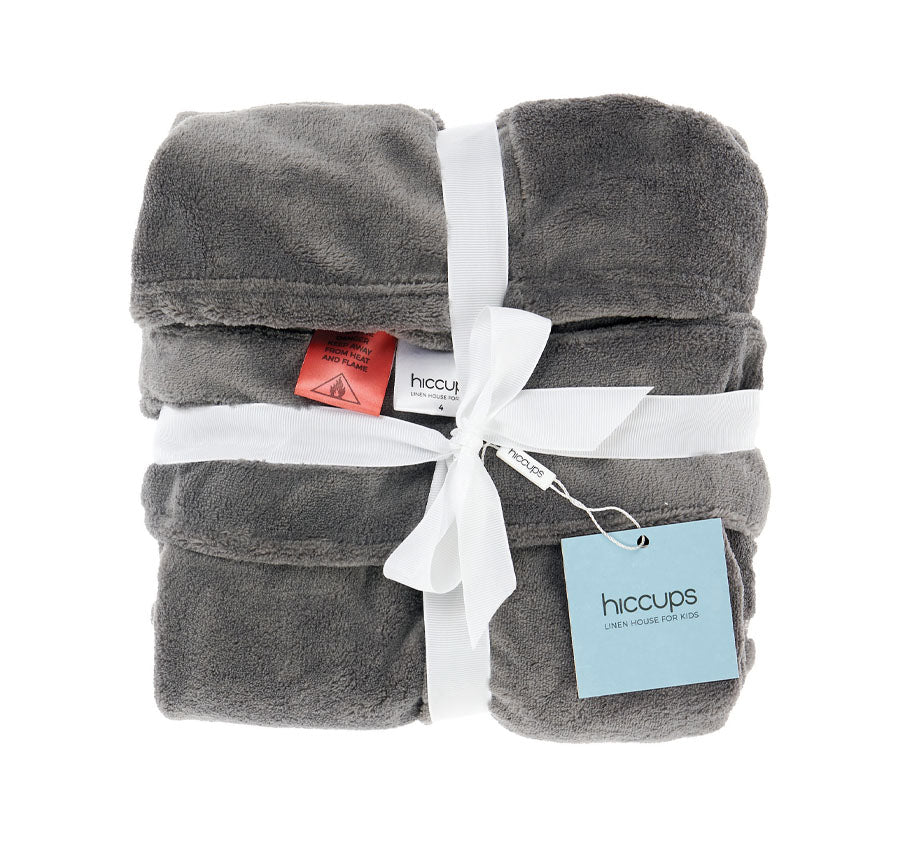 Plush Kids Bathrobe Range Charcoal