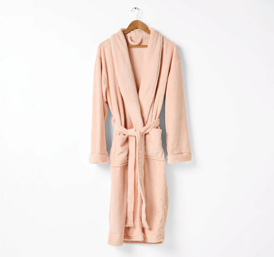 Plush Bathrobe Range Pink Manchester Warehouse