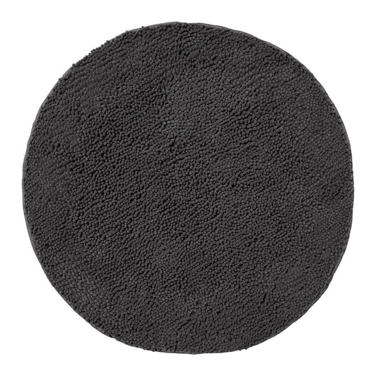 Reed Toggle 1700GSM Polyester 90cm Round Bath Mat Charcoal