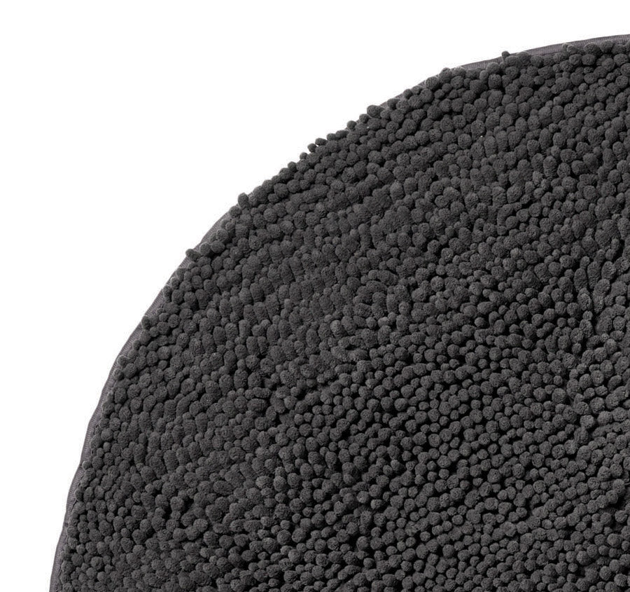 Reed Toggle 1700GSM Polyester 90cm Round Bath Mat Charcoal
