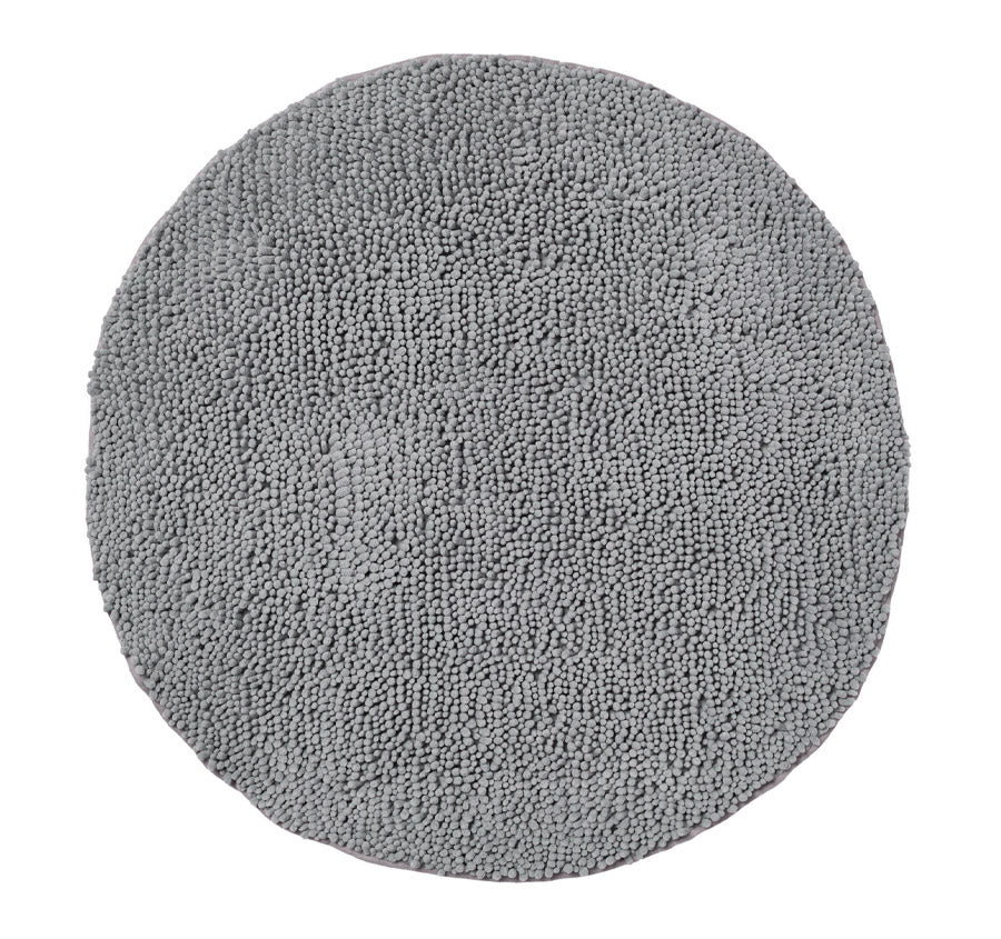 Reed Toggle 1700GSM Polyester 90cm Round Bath Mat Grey