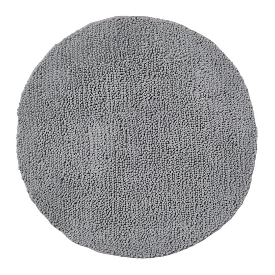 Reed Toggle 1700GSM Polyester 90cm Round Bath Mat Grey