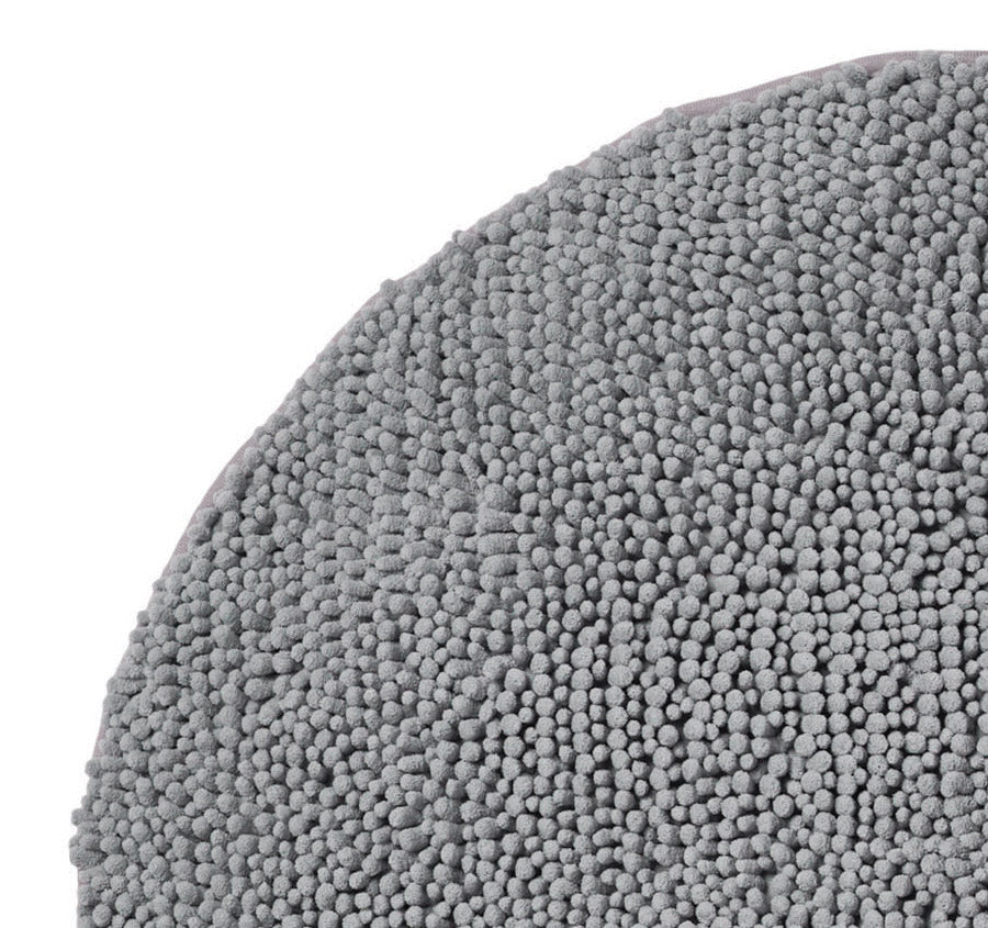 Reed Toggle 1700GSM Polyester 90cm Round Bath Mat Grey