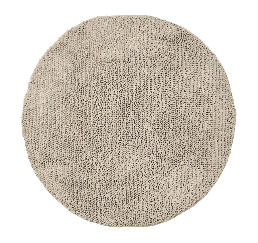 Reed Toggle 1700GSM Polyester 90cm Round Bath Mat Stone
