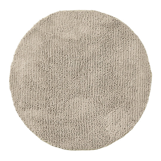 Reed Toggle 1700GSM Polyester 90cm Round Bath Mat Stone