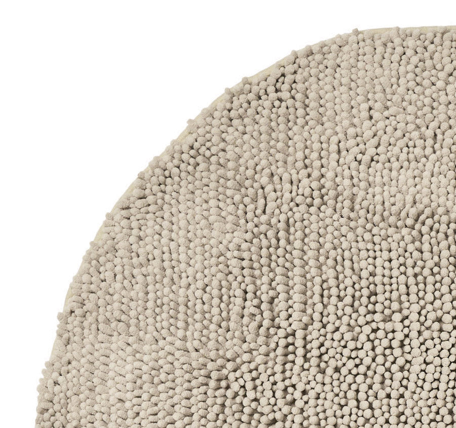 Reed Toggle 1700GSM Polyester 90cm Round Bath Mat Stone