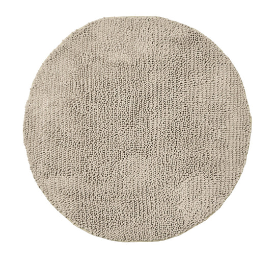 Reed Toggle 1700GSM Polyester 90cm Round Bath Mat Stone