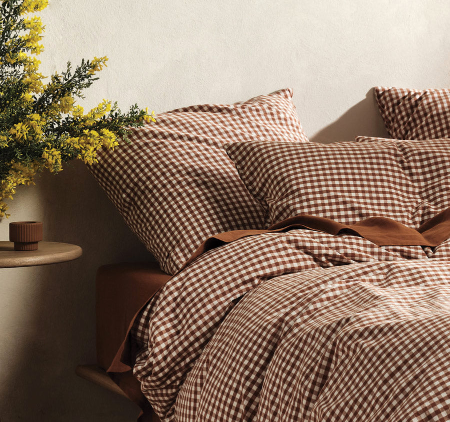 Springsteen Quilt Cover Set Range Cinnamon Manchester Warehouse