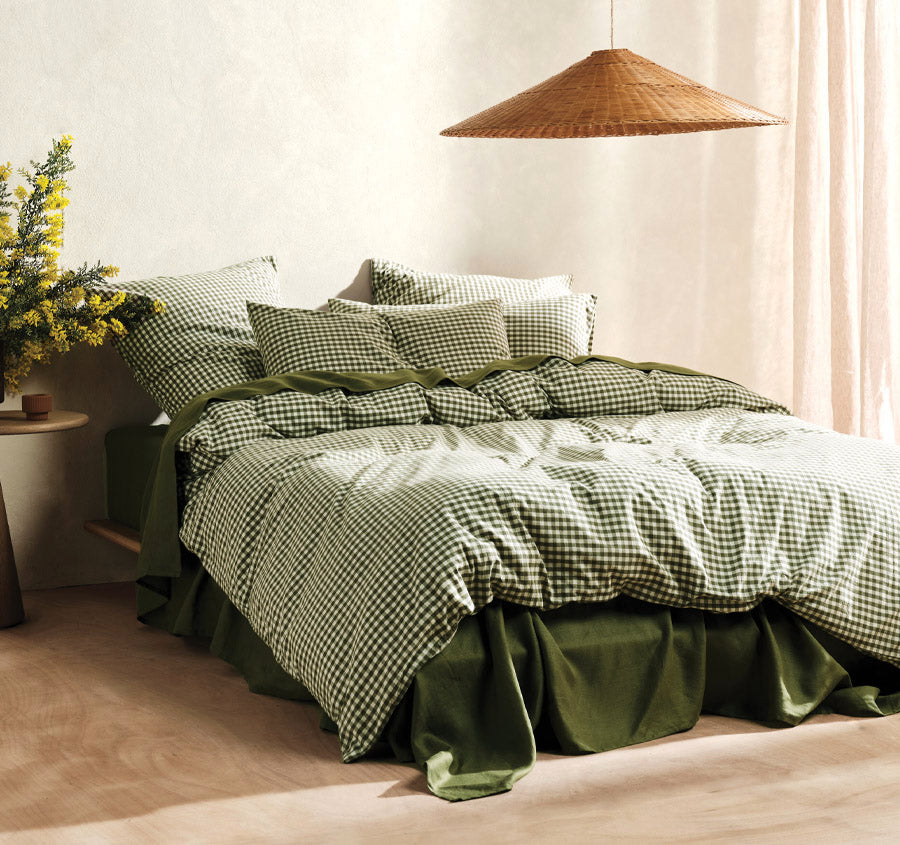 Springsteen Quilt Cover Set Range Moss Manchester Warehouse