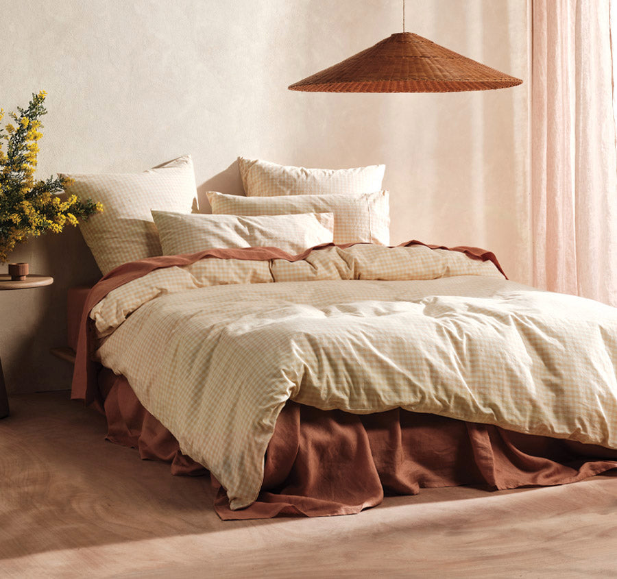 Springsteen Quilt Cover Set Range Peach Manchester Warehouse