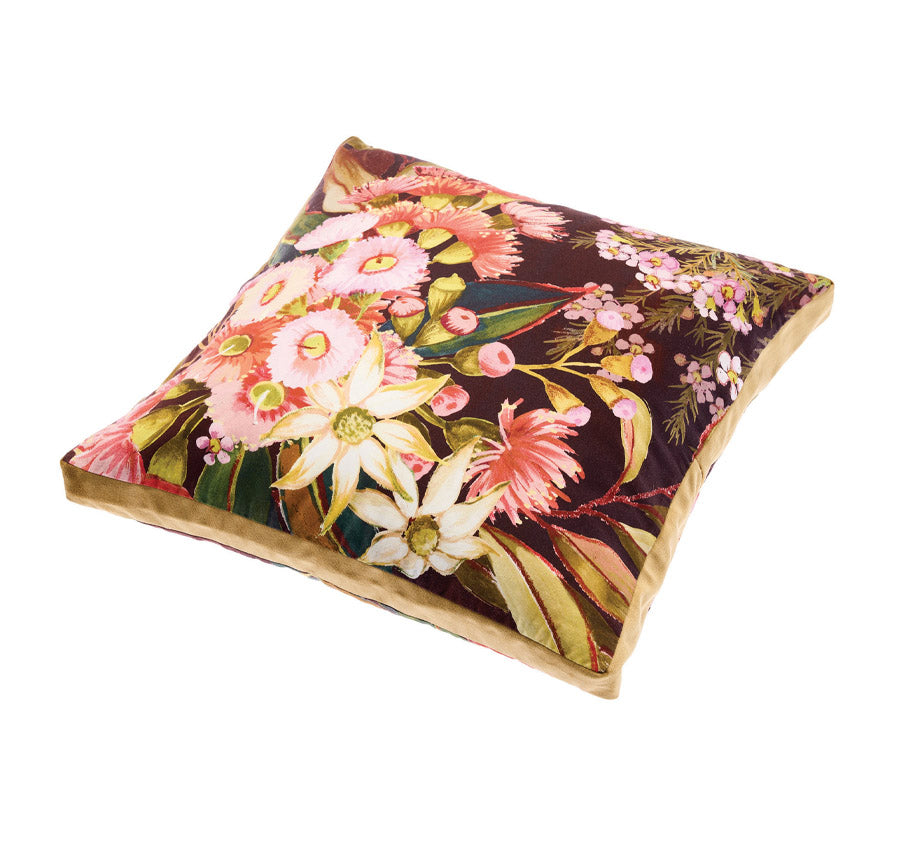 Sydney 48x48x5cm Filled Box Cushion Walnut