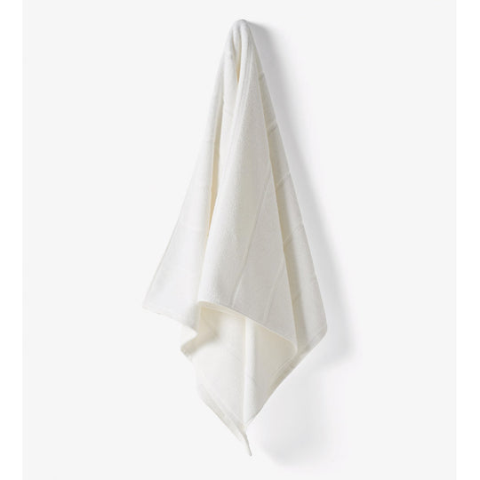 Velour Stripe 550GSM Bath Towel Range White