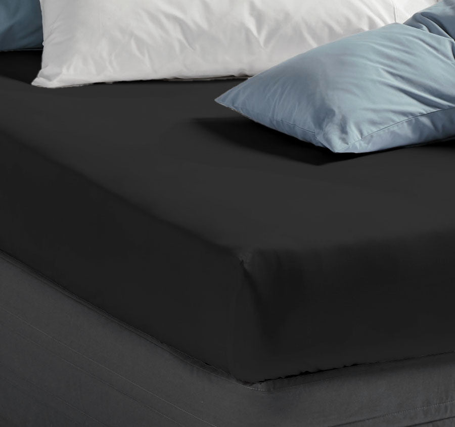 Vienna 300THC Cotton Fitted Sheet Range Charcoal