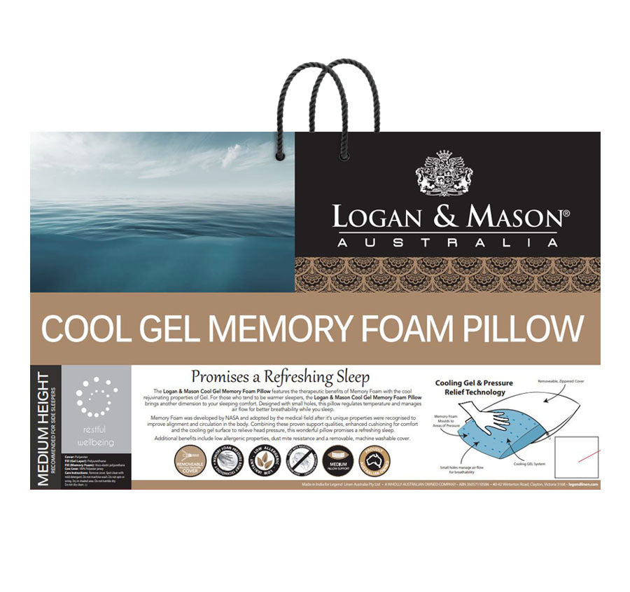 Cool Gel Memory Foam Medium Profile Standard Pillow