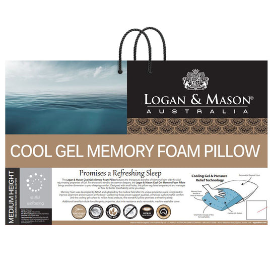 Cool Gel Memory Foam Medium Profile Standard Pillow