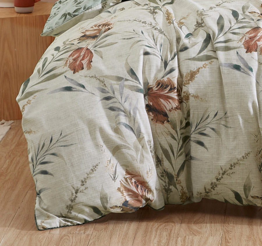 Elise Quilt Cover Set Range Sage Manchester Warehouse