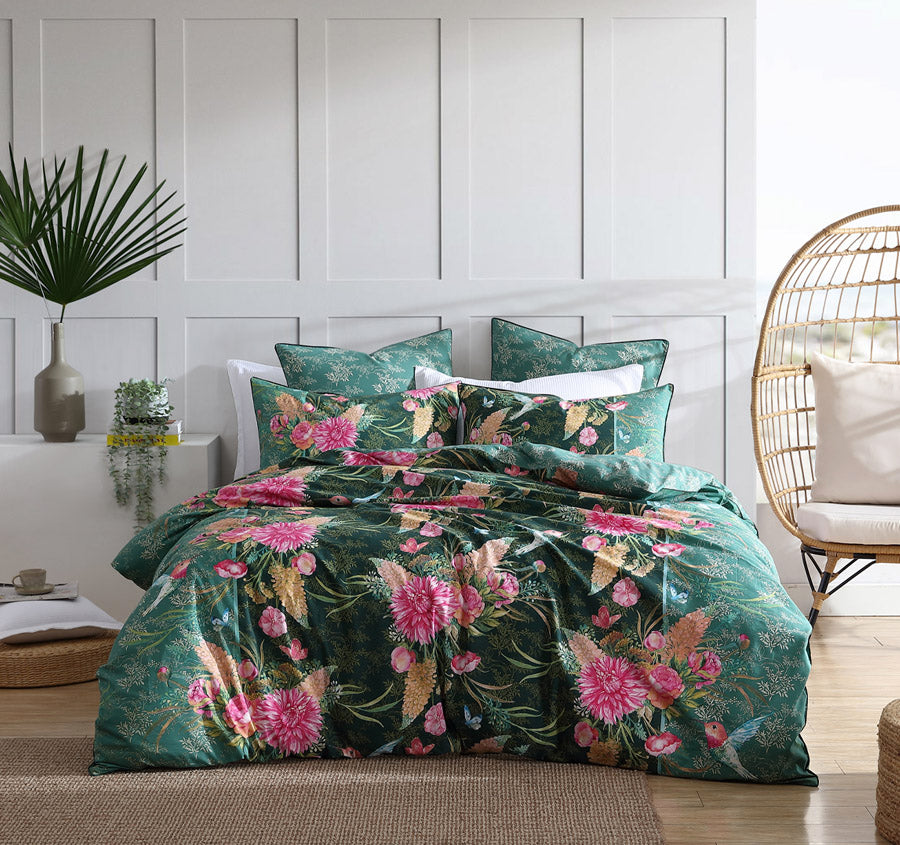 Frolic Quilt Cover Set Range Jade Manchester Warehouse